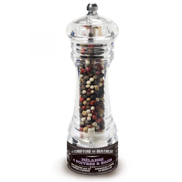 Mélange 4 poivres et baies - Mini moulin 20G