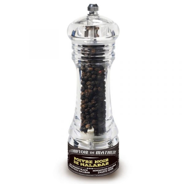 Poivre noir Côte de Malabar (Inde) - Mini Moulin 20G