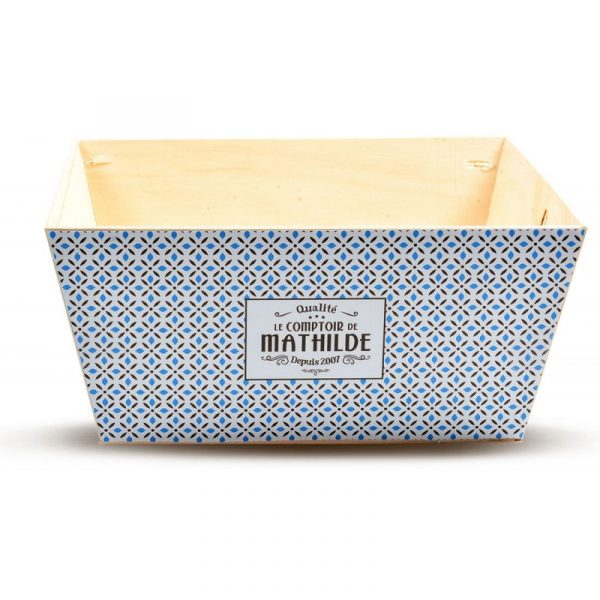 Panier carré bois Love - vendu vide