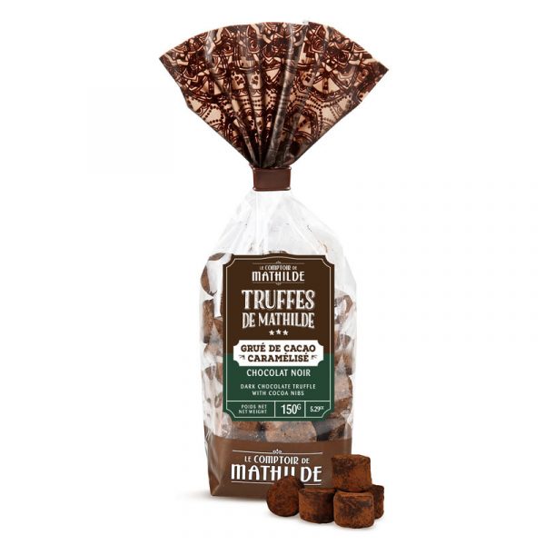 Truffe Chocolat Noir au Grué de cacao caramélisé 150G
